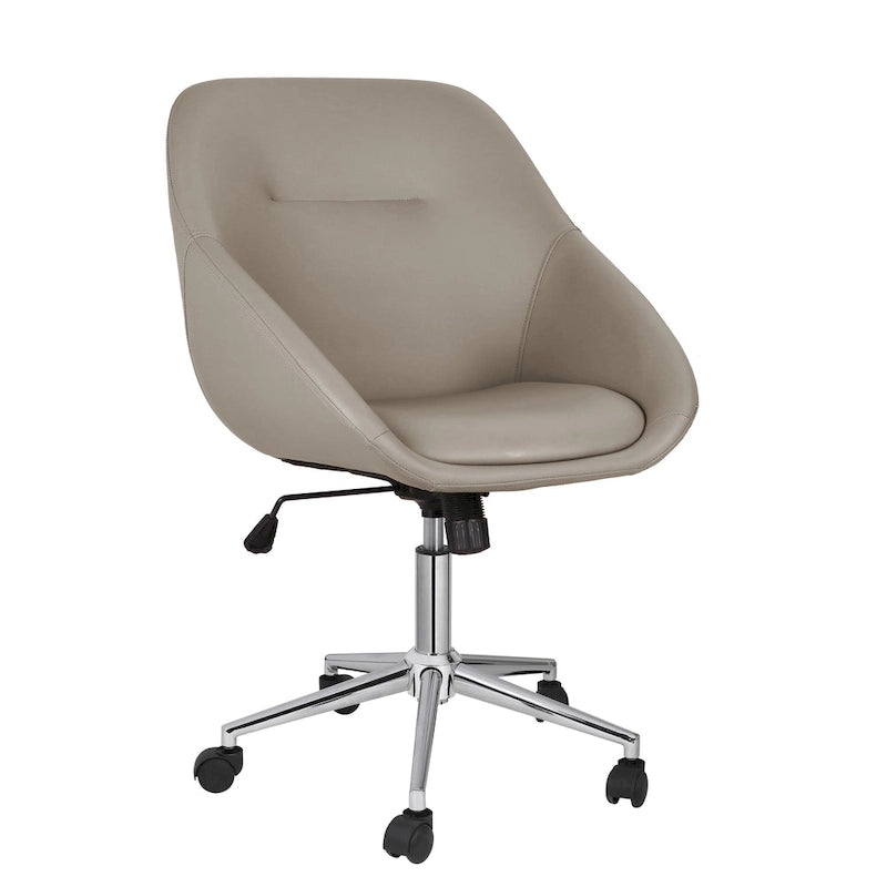 Chaise de bureau pivotante Porthos Home Hayes, piètement chromé, cuir PU