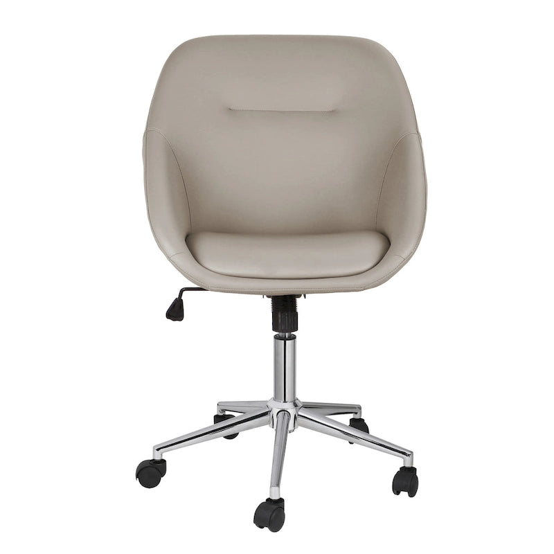 Chaise de bureau pivotante Porthos Home Hayes, piètement chromé, cuir PU