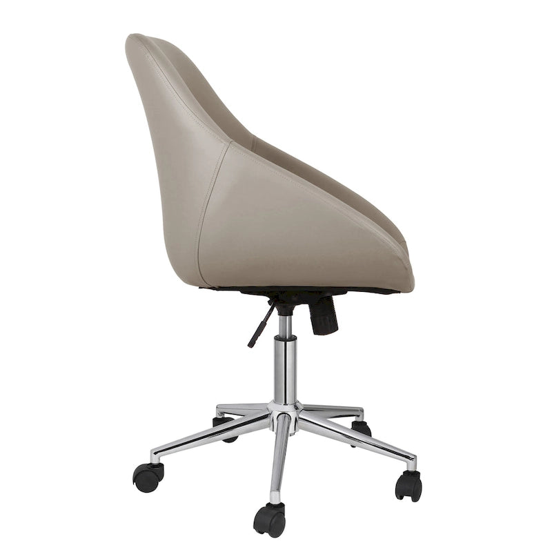 Chaise de bureau pivotante Porthos Home Hayes, piètement chromé, cuir PU