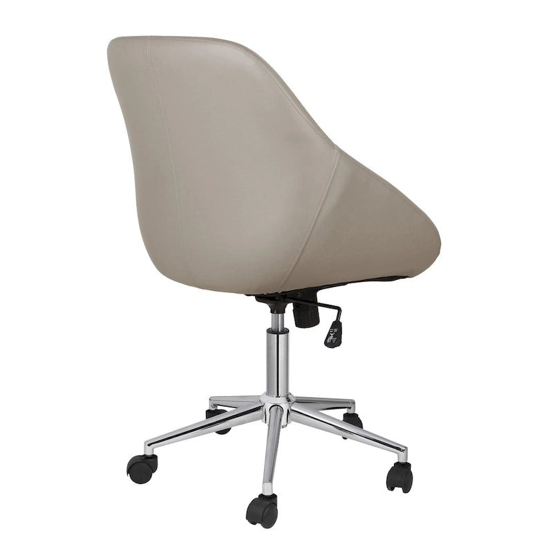 Chaise de bureau pivotante Porthos Home Hayes, piètement chromé, cuir PU