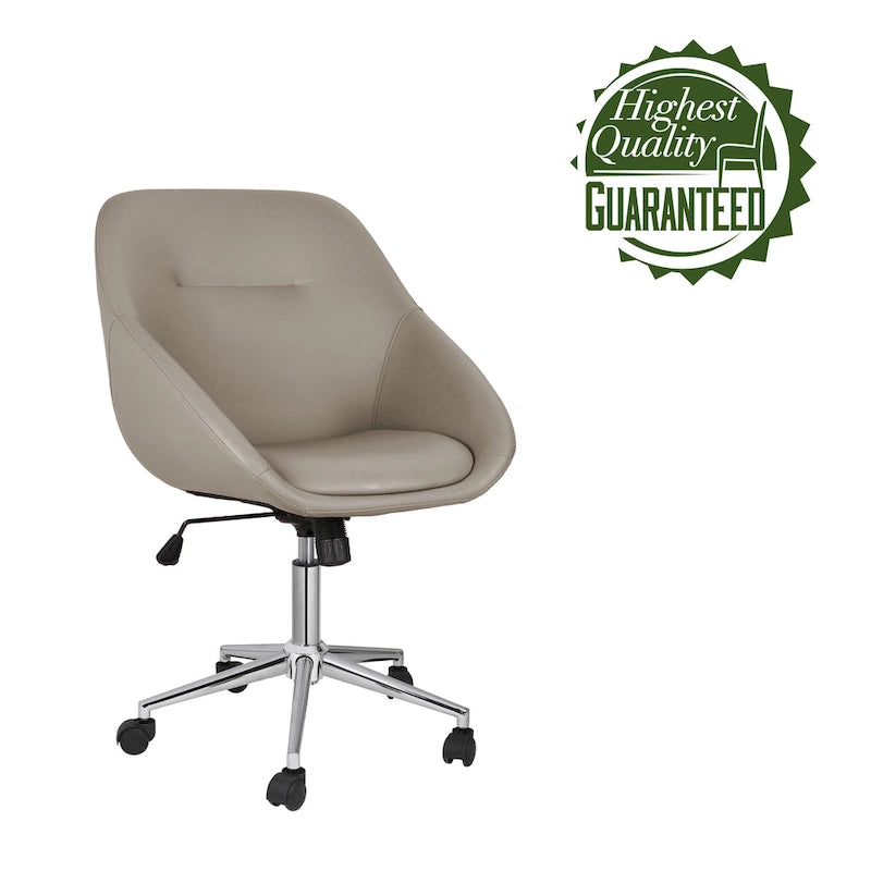 Chaise de bureau pivotante Porthos Home Hayes, piètement chromé, cuir PU