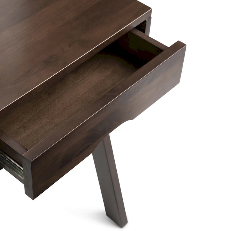 WYNDENHALL Darren Bureau mural contemporain en bois massif de 91 cm de large, couleur noyer chaud