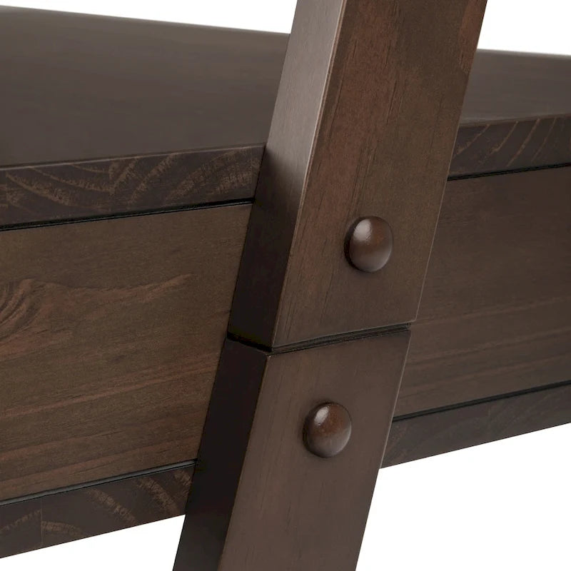 WYNDENHALL Darren Bureau mural contemporain en bois massif de 91 cm de large, couleur noyer chaud