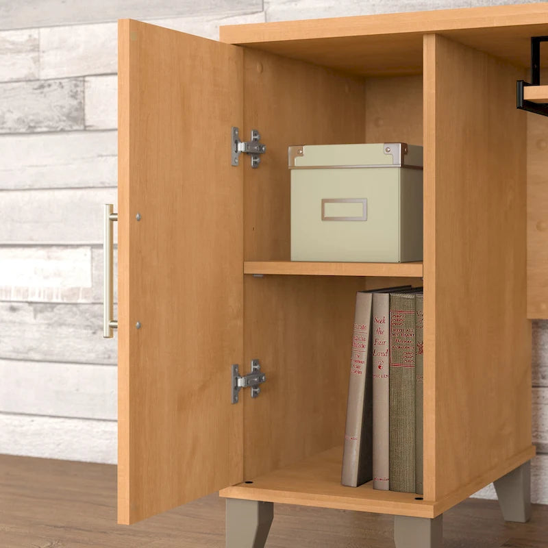 Bureau d'angle en L 60W Bush Furniture Somerset avec tiroirs et rangements