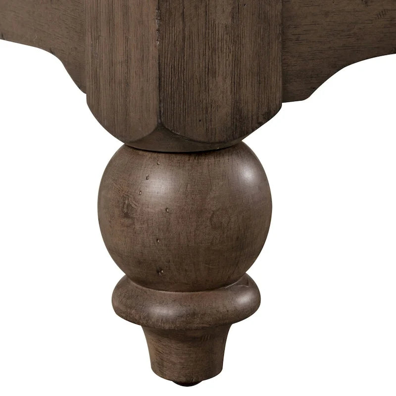 Table de chevet rustique Americana Farmhouse avec 2 tiroirs et station de charge, couleur taupe poudré