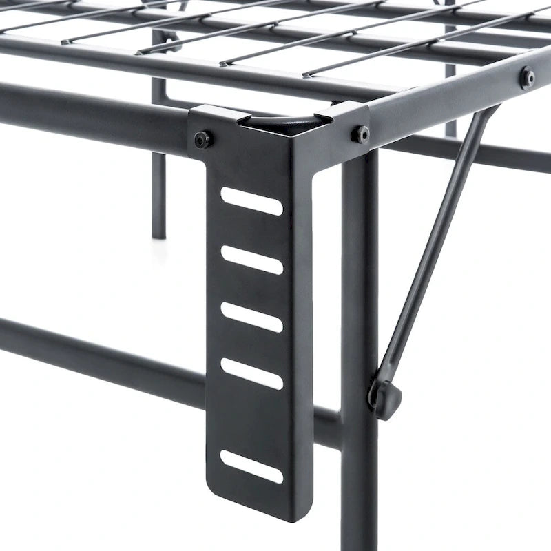 Cadre de lit plateforme grand lit Brookside et sommier tout-en-un, base de lit pliable