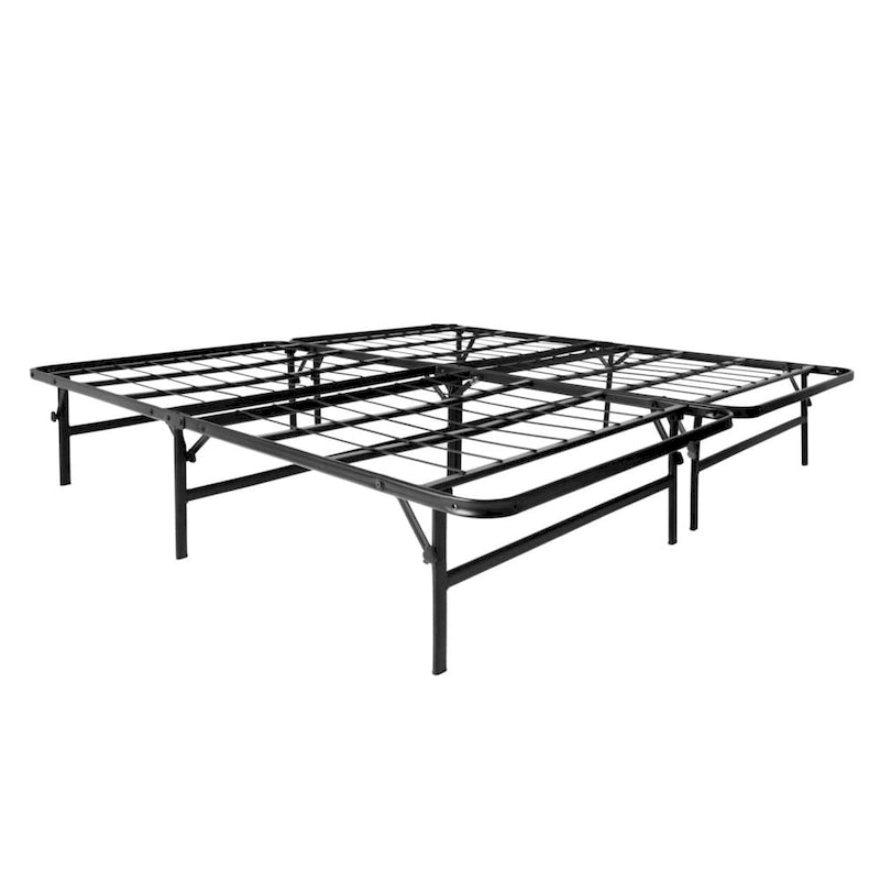 Cadre de lit plateforme grand lit Brookside et sommier tout-en-un, base de lit pliable