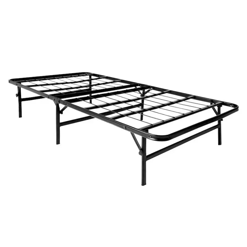 Cadre de lit plateforme grand lit Brookside et sommier tout-en-un, base de lit pliable