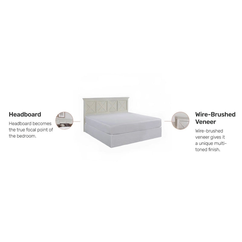 Tête de lit King Seaside Lodge blanc cassé par Homestyles