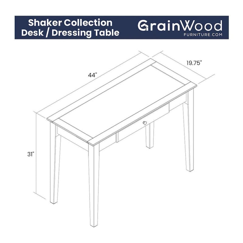 Bureau Shaker en bois Grain Wood