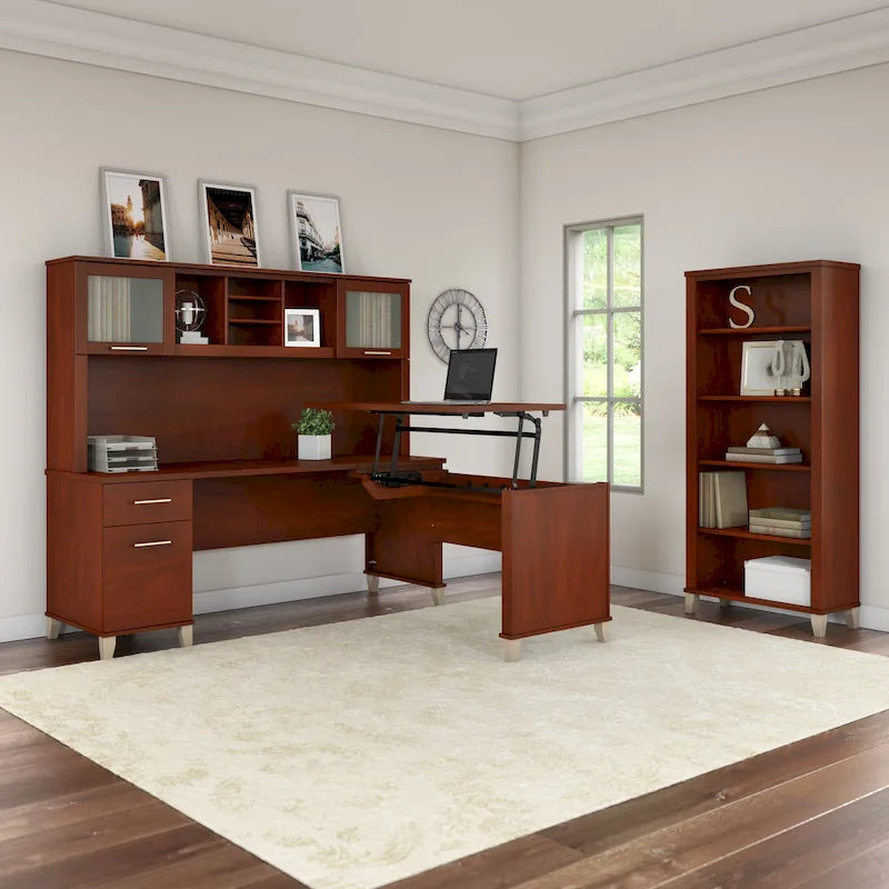 Bureau de direction 72 po Bush Furniture Somerset avec tiroirs de rangement