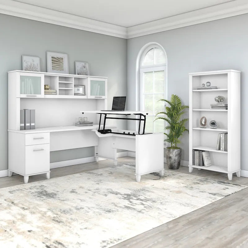 Bureau de direction 72 po Bush Furniture Somerset avec tiroirs de rangement
