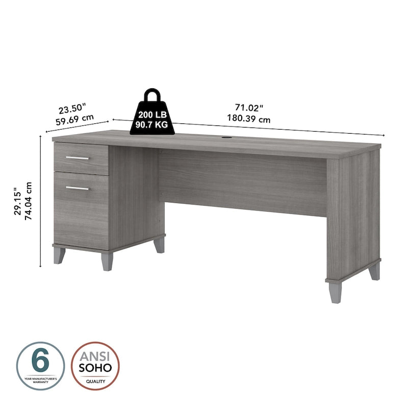 Bureau de direction 72 po Bush Furniture Somerset avec tiroirs de rangement