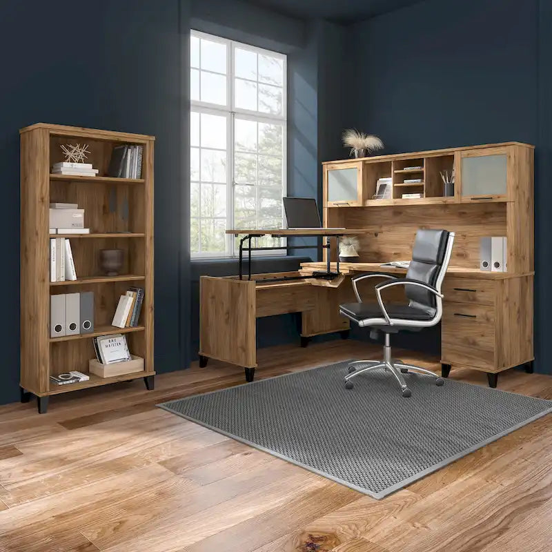 Bureau de direction 72 po Bush Furniture Somerset avec tiroirs de rangement