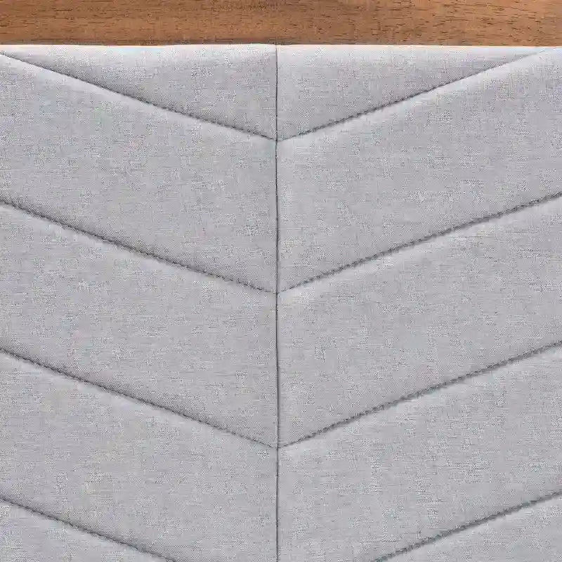 Tête de lit double moderne et contemporaine Iden en tissu et bois gris