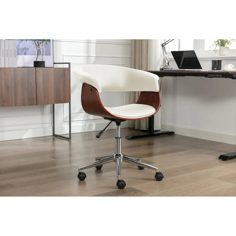 Fauteuil de bureau en similicuir Carson Carrington Sauoarkrokur avec piètement chromé