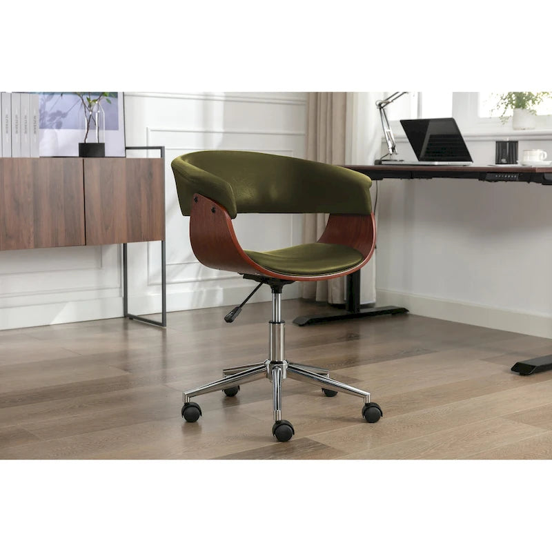 Fauteuil de bureau en similicuir Carson Carrington Sauoarkrokur avec piètement chromé