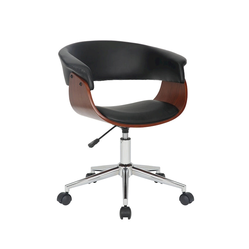 Fauteuil de bureau en similicuir Carson Carrington Sauoarkrokur avec piètement chromé