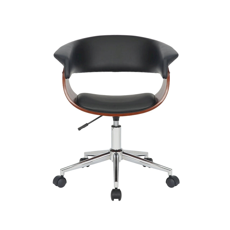 Fauteuil de bureau en similicuir Carson Carrington Sauoarkrokur avec piètement chromé