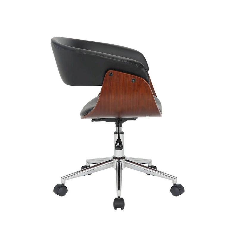 Fauteuil de bureau en similicuir Carson Carrington Sauoarkrokur avec piètement chromé
