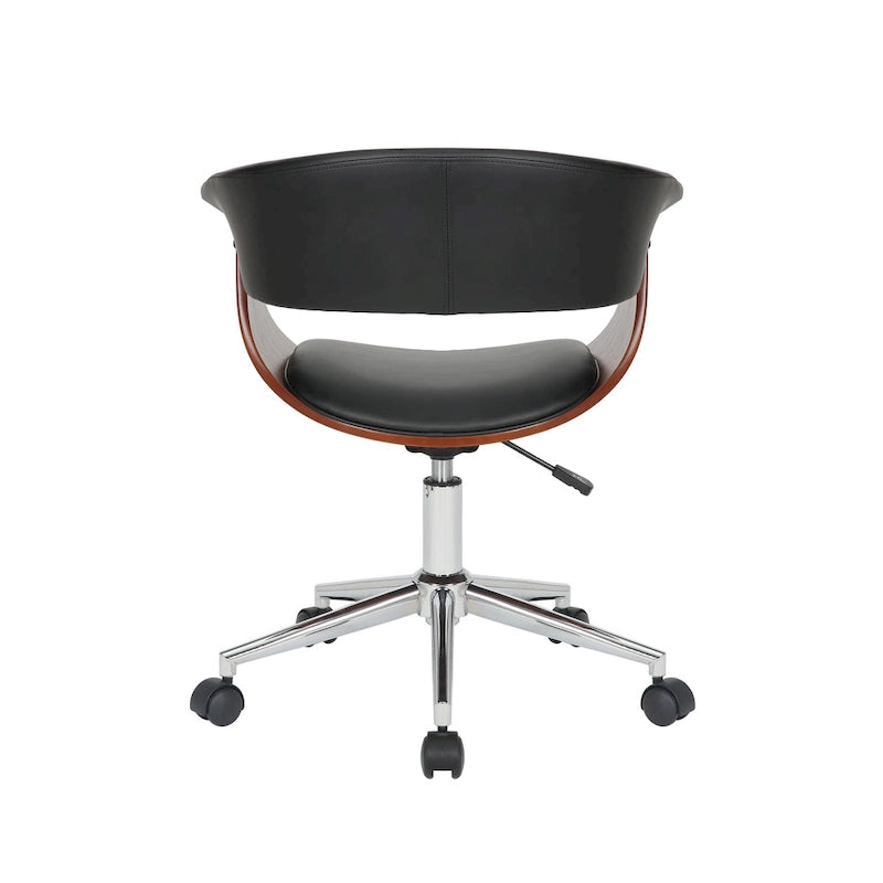 Fauteuil de bureau en similicuir Carson Carrington Sauoarkrokur avec piètement chromé