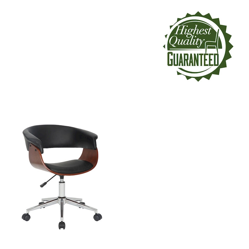 Fauteuil de bureau en similicuir Carson Carrington Sauoarkrokur avec piètement chromé
