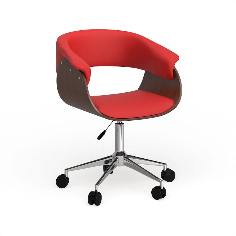 Fauteuil de bureau en similicuir Carson Carrington Sauoarkrokur avec piètement chromé