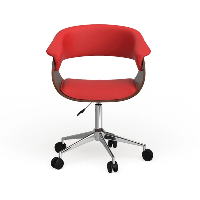 Fauteuil de bureau en similicuir Carson Carrington Sauoarkrokur avec piètement chromé