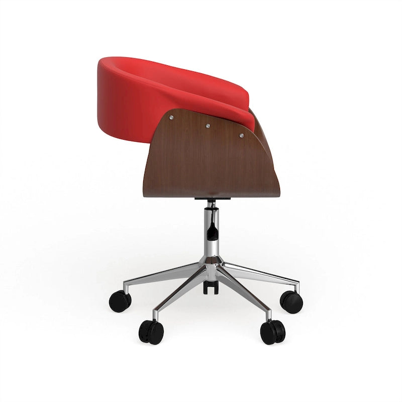 Fauteuil de bureau en similicuir Carson Carrington Sauoarkrokur avec piètement chromé