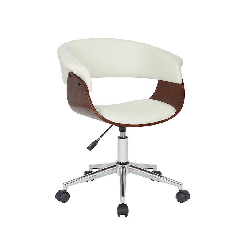 Fauteuil de bureau en similicuir Carson Carrington Sauoarkrokur avec piètement chromé