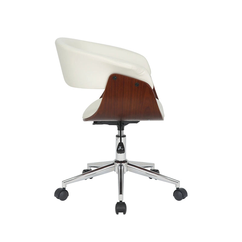 Fauteuil de bureau en similicuir Carson Carrington Sauoarkrokur avec piètement chromé