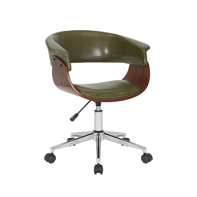 Fauteuil de bureau en similicuir Carson Carrington Sauoarkrokur avec piètement chromé