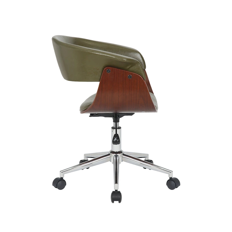 Fauteuil de bureau en similicuir Carson Carrington Sauoarkrokur avec piètement chromé