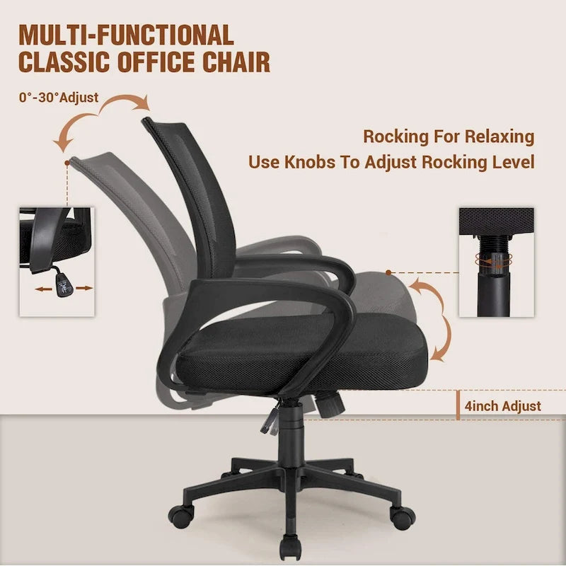 Homall Office Chair Chaise de bureau en maille Chaise d'ordinateur avec accoudoirs