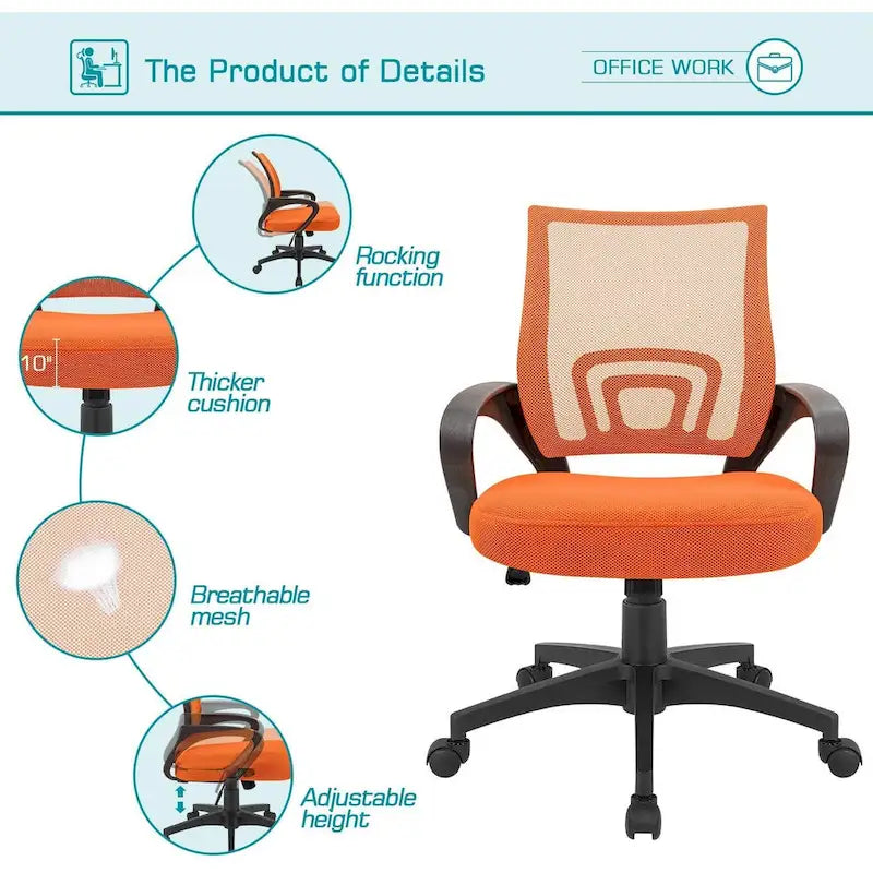 Homall Office Chair Chaise de bureau en maille Chaise d'ordinateur avec accoudoirs