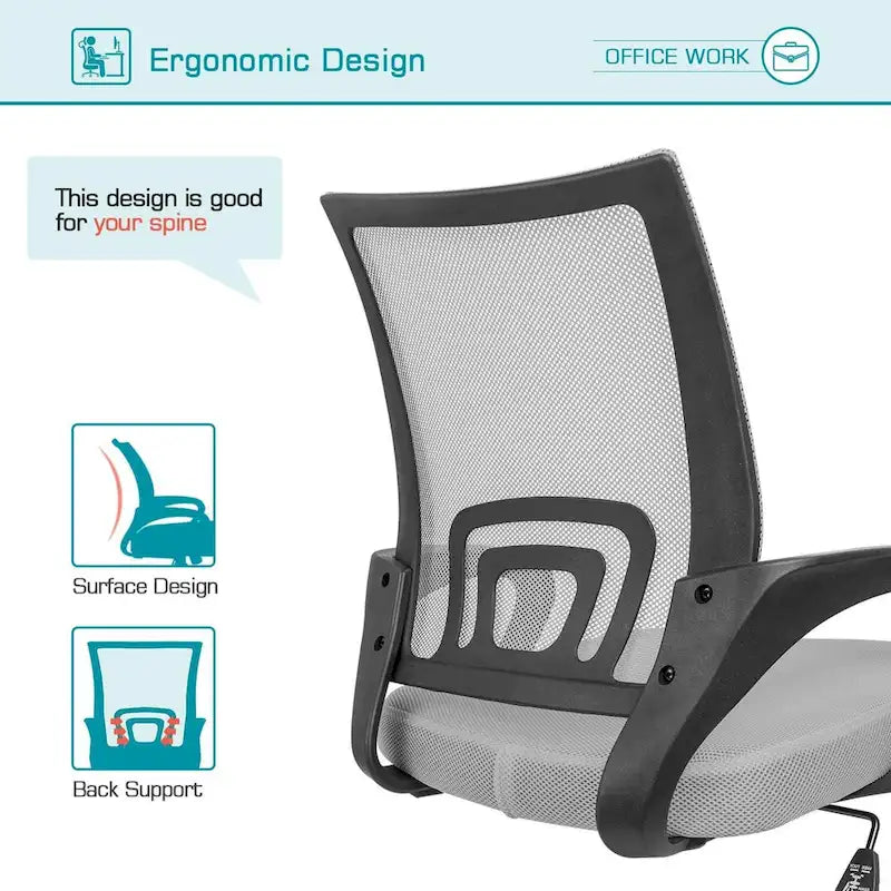 Homall Office Chair Chaise de bureau en maille Chaise d'ordinateur avec accoudoirs