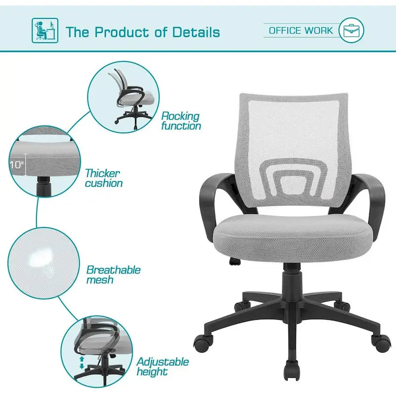 Homall Office Chair Chaise de bureau en maille Chaise d'ordinateur avec accoudoirs