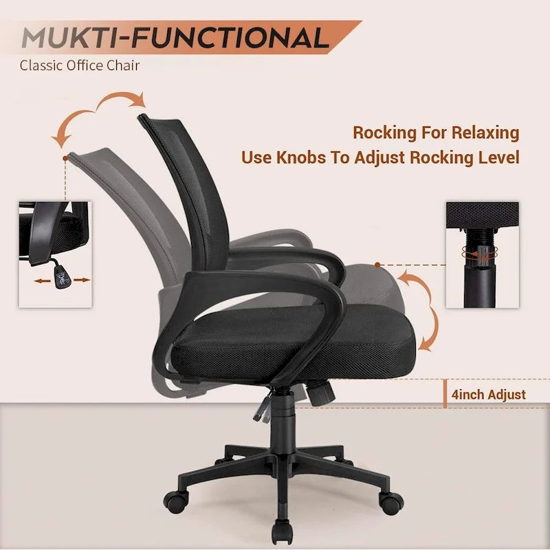 Homall Office Chair Chaise de bureau en maille Chaise d'ordinateur avec accoudoirs