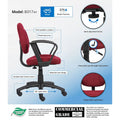 Chaise de travail ergonomique mi-hauteur Boss Burgundy