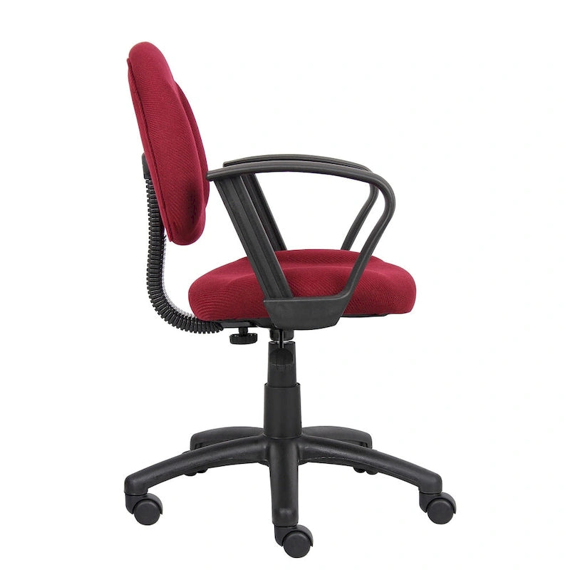Chaise de travail ergonomique mi-hauteur Boss Burgundy