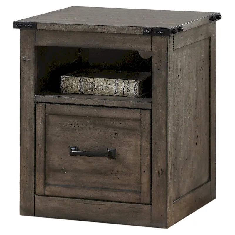Meuble de rangement Bridgevine Home Storehouse à un tiroir, finition gris fumé