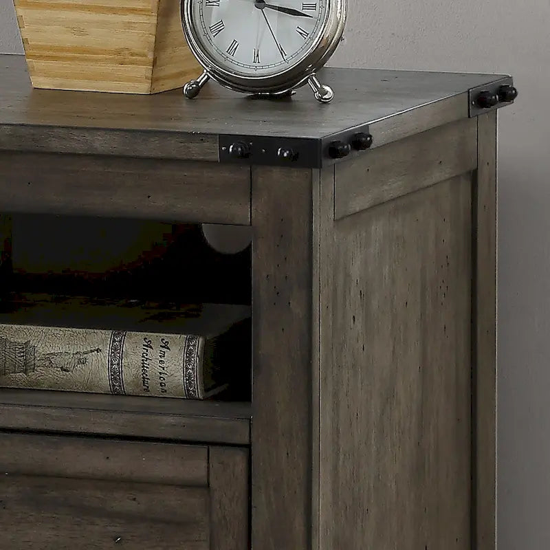 Meuble de rangement Bridgevine Home Storehouse à un tiroir, finition gris fumé