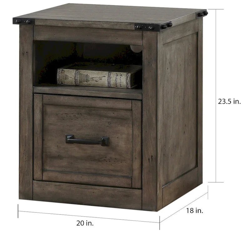 Meuble de rangement Bridgevine Home Storehouse à un tiroir, finition gris fumé