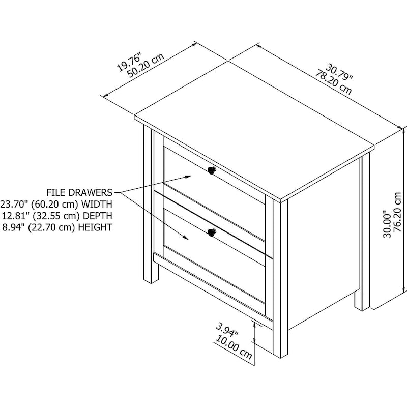 Meuble de classement latéral 2 tiroirs Mayfield de Bush Furniture