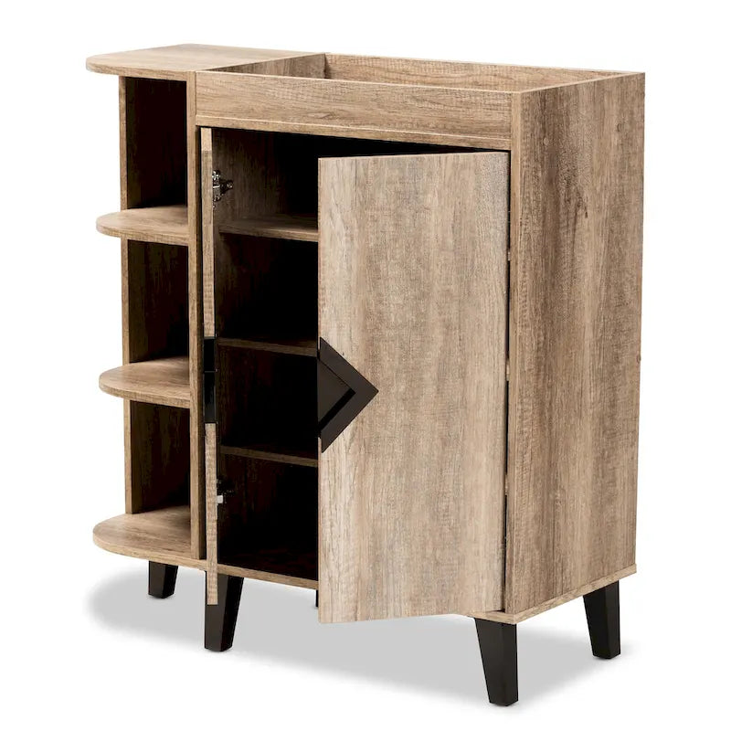 Meuble à chaussures à 2 portes de style rustique moderne et contemporain Wales