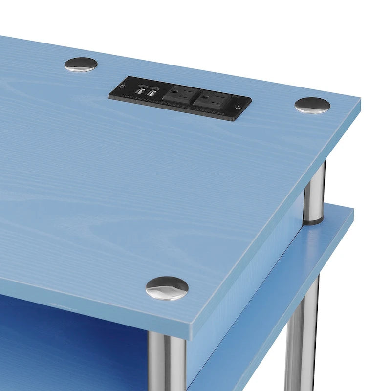 Convenience Concepts Designs2Go Bureau d'étudiant avec station de charge et étagères, sans outils