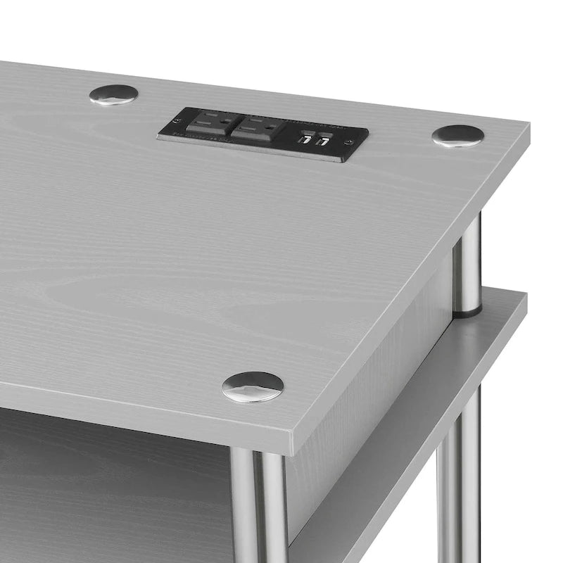 Convenience Concepts Designs2Go Bureau d'étudiant avec station de charge et étagères, sans outils