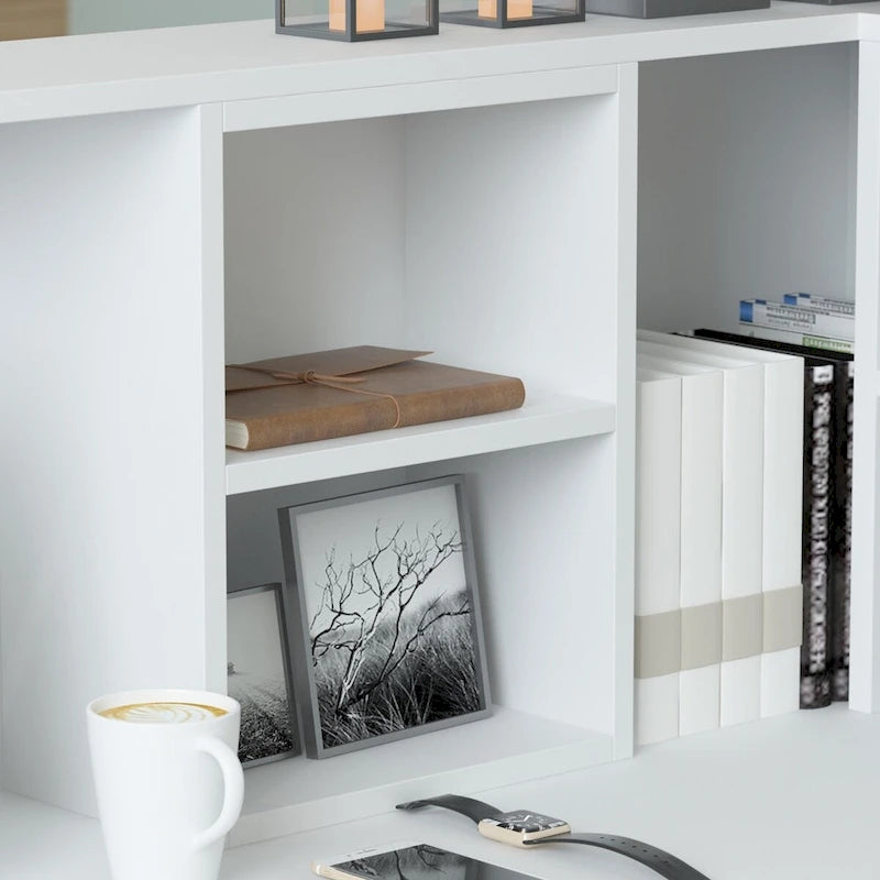 Bureau de réception en bois en forme de L Timechee 55.9W 48.4H avec tiroir à serrure