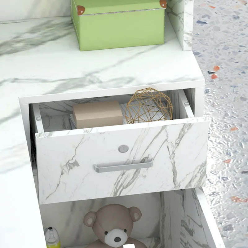 Bureau de réception en bois en forme de L Timechee 55.9W 48.4H avec tiroir à serrure