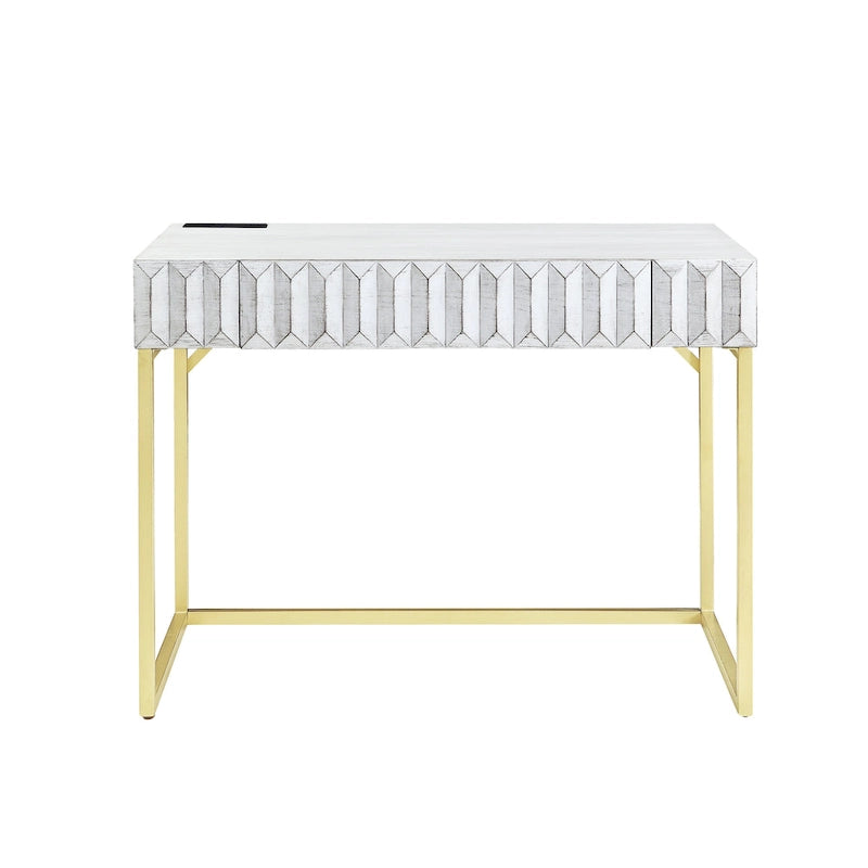 Bureau d'ordinateur Bird Modern en métal de 42 pouces avec ports USB par Furniture of America